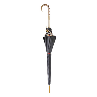 Elegant women's umbrella Siam crystals gold handle close-up