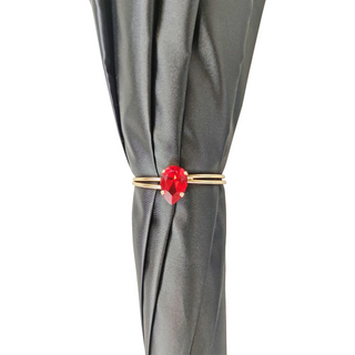 Exclusive women's umbrella Siam crystals 24K gold plated handle