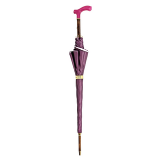Handmade ladies luxury umbrella – pink handle open canopy