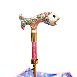 Luxury 24K gold umbrella – hand-painted handle detail