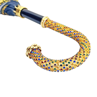Exclusive butterfly double canopy umbrella gold plated handle