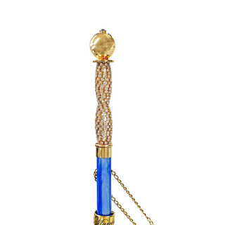 Majolica women's umbrella 24K gold handle canopy view