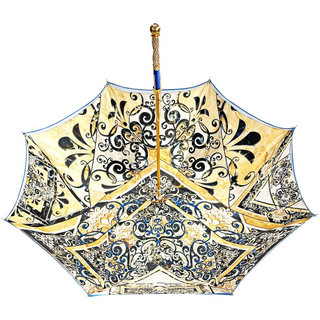 Women's Majolica luxury umbrella gold handle top view
