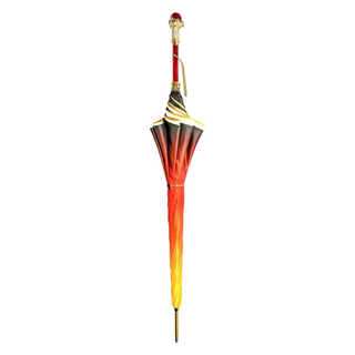 Elegant luxurious red Italian umbrella 24K gold crystal