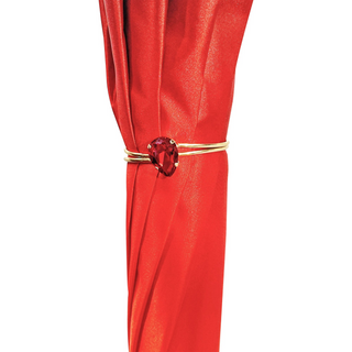 Handmade luxurious red umbrella 24K gold crystal handle open