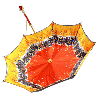 Exclusive luxurious red umbrella 24K gold crystal accents
