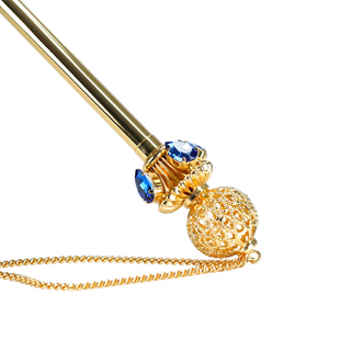 Exclusive handmade gold satin umbrella 24K gold handle
