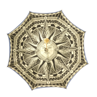 Women's handmade gold satin umbrella 24K gold handle top