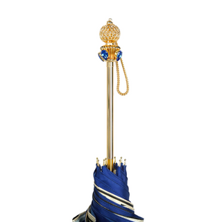 Luxury handmade gold satin umbrella 24K gold handle detail