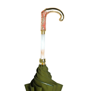 Italian satin umbrella – hot air balloon pattern detail