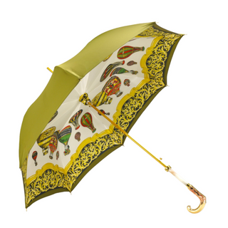 Hot air balloon umbrella – gold plated handle close-up