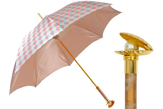 Premium shell pattern umbrella gold carbon fiber handle front