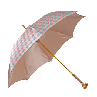 Women's shell print luxury umbrella gold carbon fiber handle side