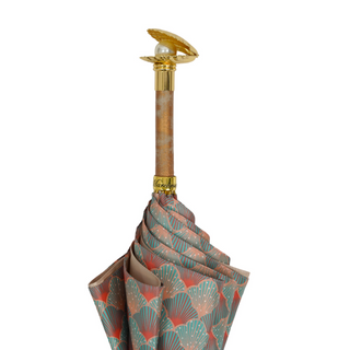 Women's luxury shell umbrella gold carbon fiber handle top