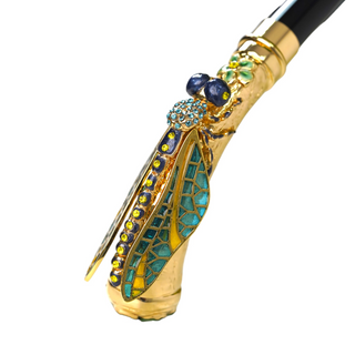 Hand-painted handle Italian umbrella – canopy detail