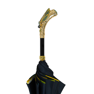 Hand-painted handle Italian umbrella – carbon fiber detail