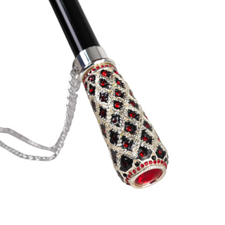 Designer black luxury umbrella – closed folded view