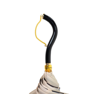 Luxury women's umbrella black cream colors chain handle