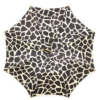 Exclusive black cream umbrella with golden chain handle detail