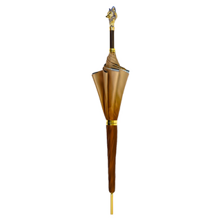 Elegant wolf painted umbrella wind-resistant handle close-up