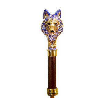 Luxury hand-painted wolf umbrella wind-resistant detail