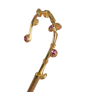 Women's Italian umbrella – gold handle and ribs view