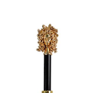 Luxury satin umbrella hand-painted Medusa 24K gold detail