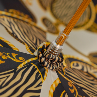 Women's luxury satin Medusa umbrella 24K gold handle top
