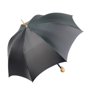Handmade luxury satin umbrella Medusa handle 24K gold open