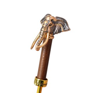 Italian elephant umbrella – 24K gold handle detail