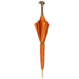 Luxury elephant umbrella – gold handle open canopy