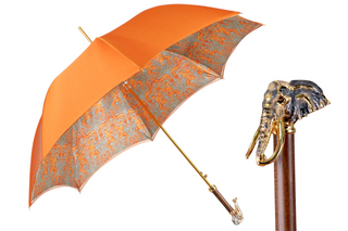 Golden elephant luxury rain umbrella – 24K gold plated handle front