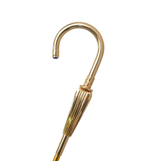 Italian light blue umbrella – gold handle detail
