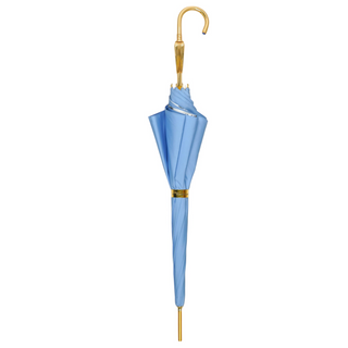 Luxury light blue umbrella – open satin canopy view