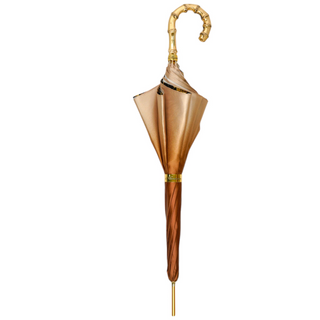 Italian satin umbrella – bamboo handle full open canopy