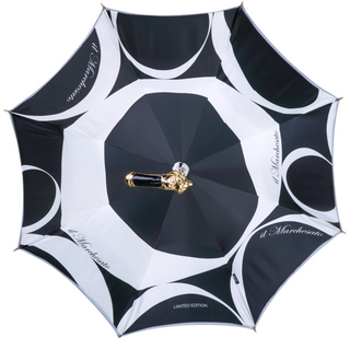 Limited edition luxury lion handle umbrella 24K gold satin view