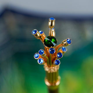 Luxury Italian umbrella – tree of life closed view