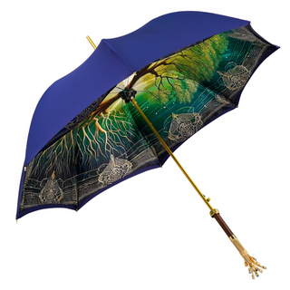 Tree of Life umbrella – 24K gold handle close-up