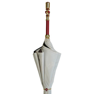 Luxury rose umbrella – gold plated handle folded