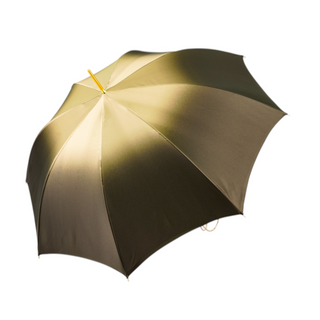 Women's baroque luxury satin umbrella gold plated handle top