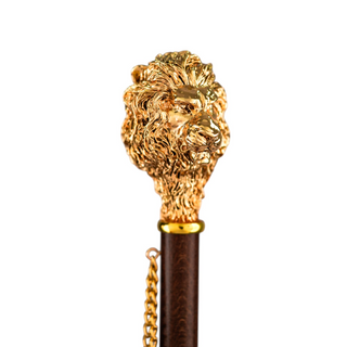 Women's luxury umbrella gold plated handle silk canopy top view