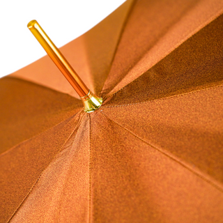 Handmade luxury women's umbrella gold plated handle satin