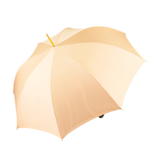Ivory satin umbrella – green handle and ribs profile