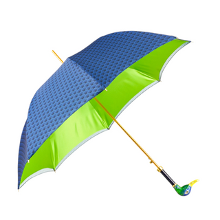 Women's luxury Italian umbrella hand-enameled silk satin side