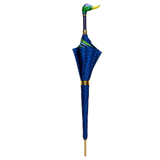 Elegant luxury Italian umbrella hand-enameled silk close-up