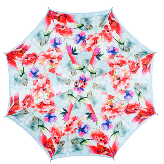 Women's silver plated umbrella Italian crystal satin detail