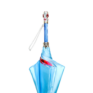 Luxury silver plated umbrella Italian handcrafted crystal satin