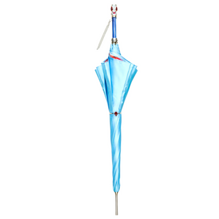 Elegant silver plated Italian umbrella crystal satin close-up