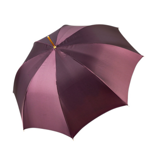 Gold plated women's umbrella handcrafted Italian crystal satin