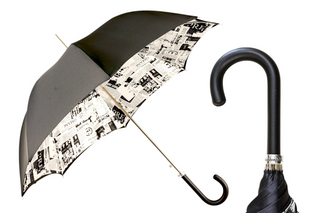 Unique Italian luxury umbrella handmade leather handle front